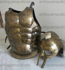 Medieval NEW MUSCLES JACKET With Gladiator Helmet LARP  Antique Leather Strap