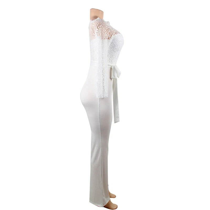 Suzanjas Jumpsuit in weiß mit Spitzen am Oberteil und Ärmel Größe M-XL / 38-44 - Bild 3 von 4