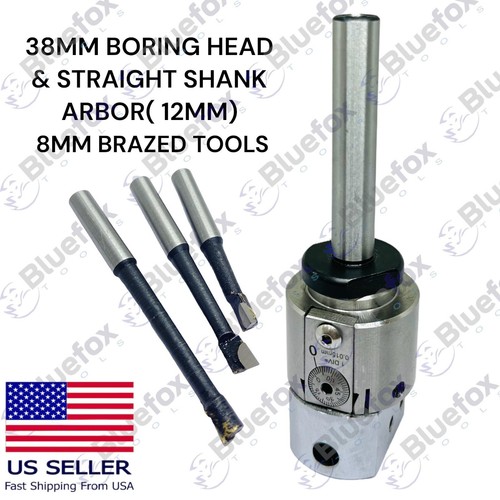 1.5'' PRECISION ADJUSTABLE BORING HEAD WITH STRAIGHT SHANK 3PCS CARBIDE BORING - 第 1/2 張圖片