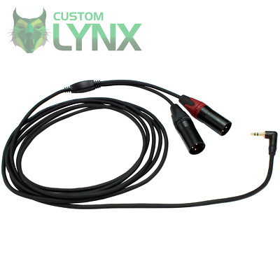 Neutrik 3,5 mm TRS Stereo abgewinkelte Buchse auf 2 x Stecker XLR-Kabel. Pro Audio Leads DJ
