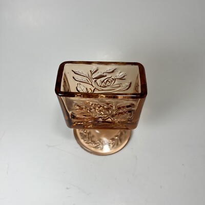 Vintage Tiara Glass Cabbage Rose Pedestal Cigarette Holder