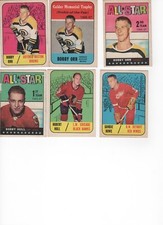 Vintage  TOPPS NHL 1967 - 1968 COMPLETE HOCKEY CARD SET; WITH 3 BOBBY ORR CARDS