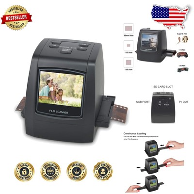 22MP All-in-One Film & Slide Scanner: Convert Negatives to Digital JPEG