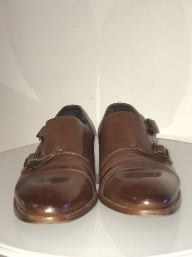 Aquila, Australia Brown Leather Monk Strap Shoes, Buckle Closure - Picture 8 of 8