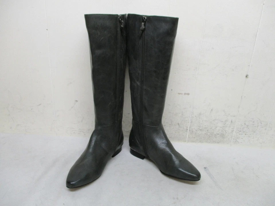 Botas de montar GILI Chandra de cuero gris con cremallera hasta la rodilla para mujer talla 5,5 M Foto 4 de 4