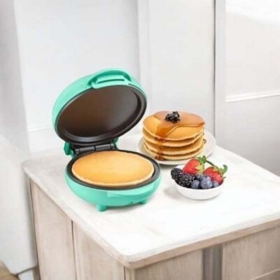 Nostalgia MyMini Personal Electric Griddle 5'' Nonstick Teal Compact Cooking NIB