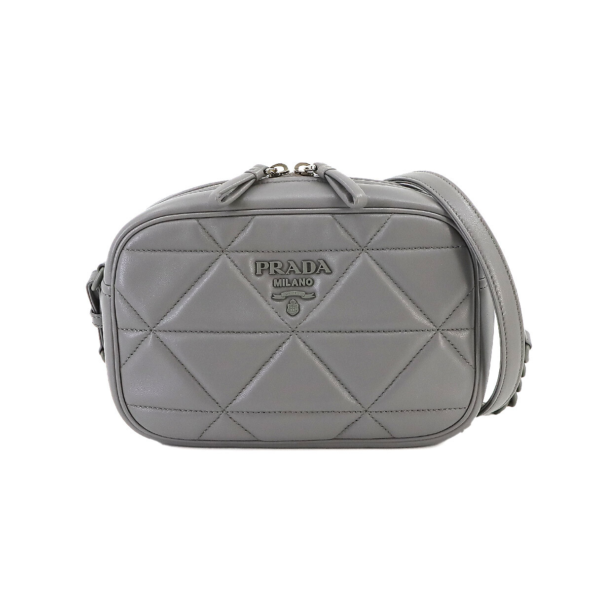 PRADA Spectrum Chain Shoulder Bag Leather Grey 1BH141 Purse PRADA Spectrum Chain Shoulder Bag Leather Grey 1BH141 Purse