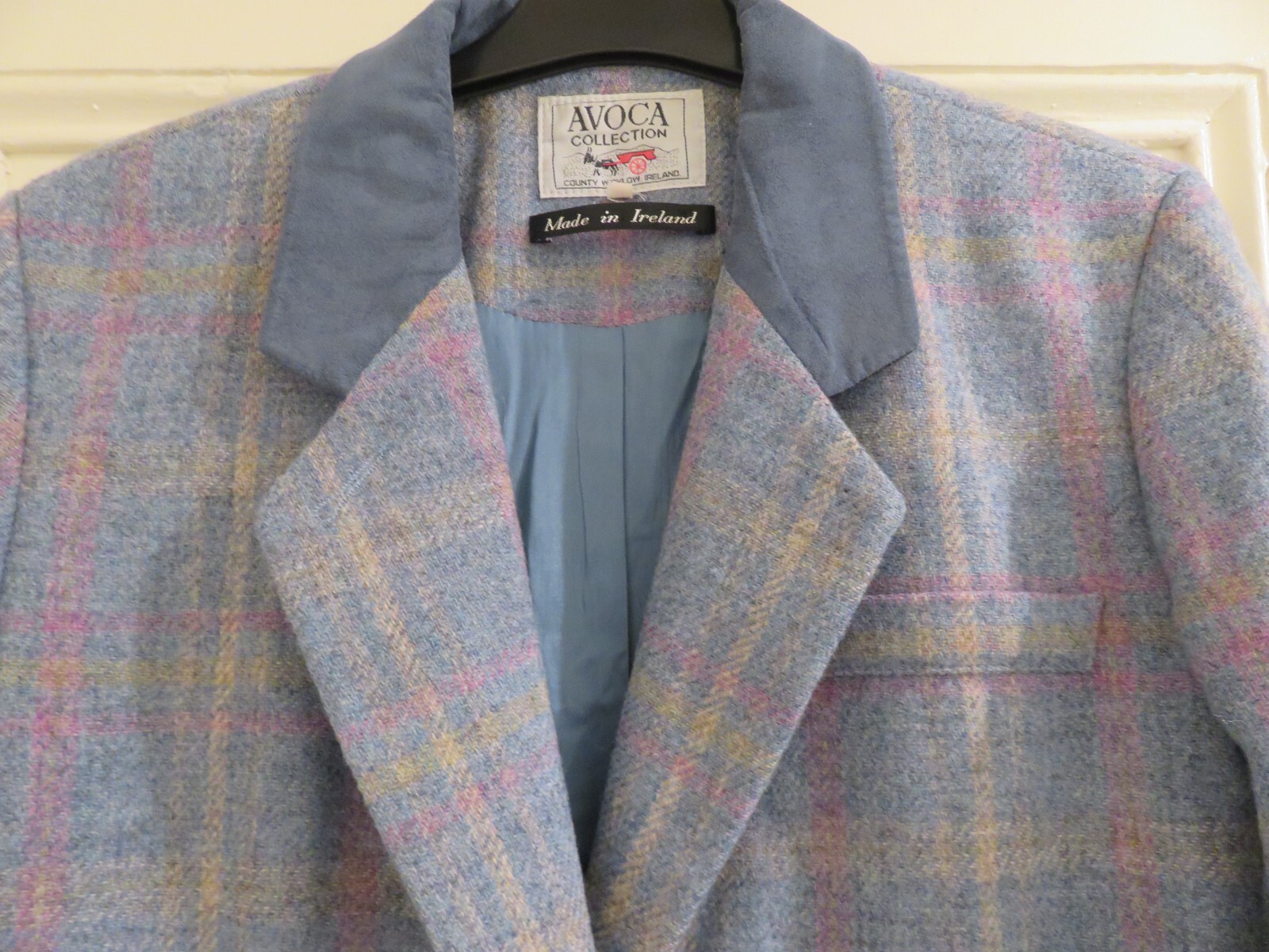 Blue check wool jacket by Avoca. Size M. Lined. eBay