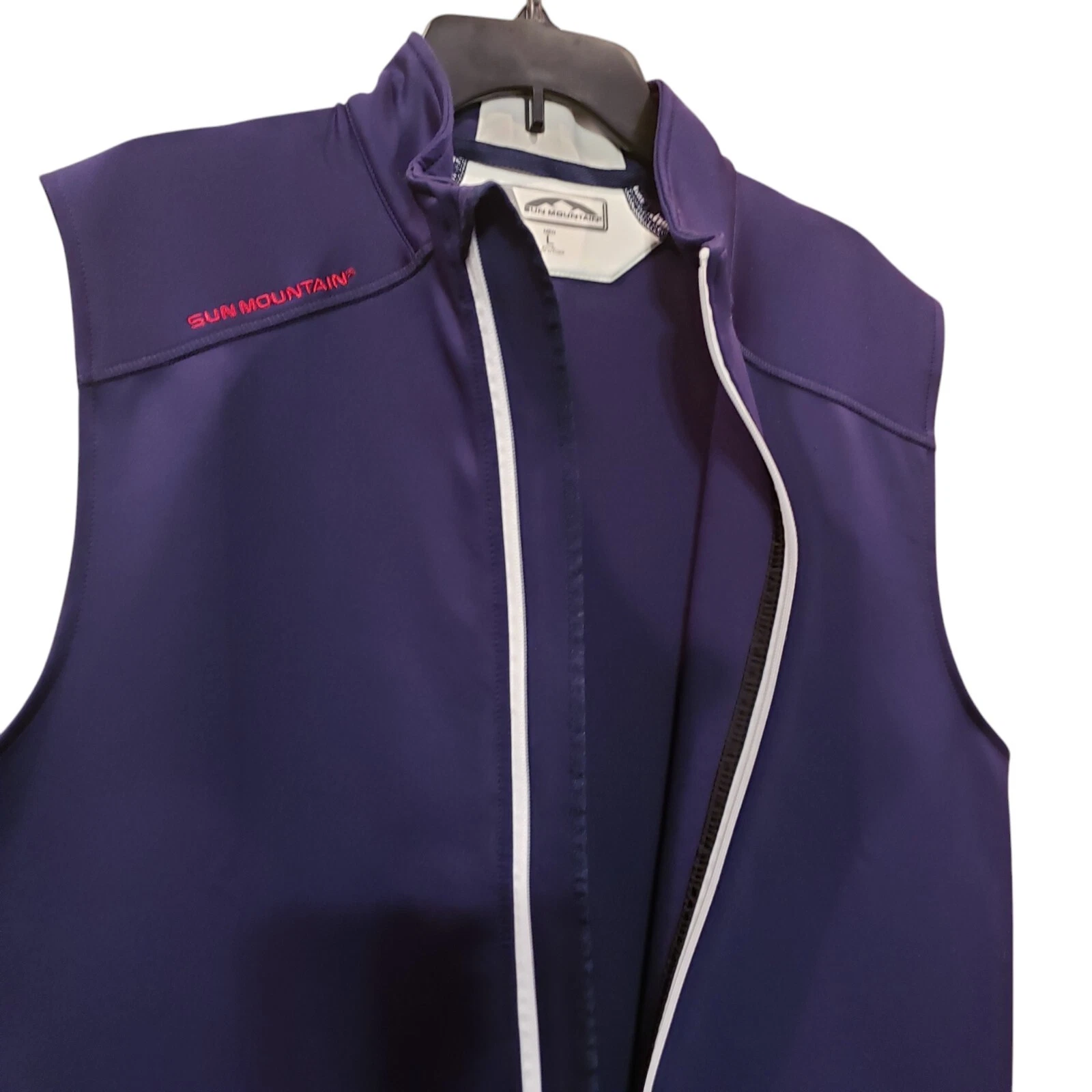 Sun Mountain Mens Golf Vest L Navy Full Zip Thermal Wear Outdoors Hiking Leisure