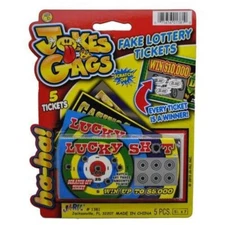 Ja-Ru Jokes & Gags Fake Lottery Tickets, 5 PCS [Practical Joke] (1381)