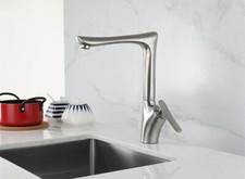 Brushed Nickel Kitchen Faucet Stainless Steel Lead Free Bathroom Sink Mixer Tap