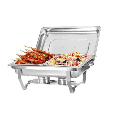 Stainless Steel Chafer Chafing Dish Set Catering party 8Qt Food Warmer 1/2 pan