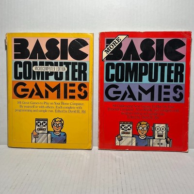 Basic Computer Games & More Basic Computer Games David H. Ahl Books Lot of 2
