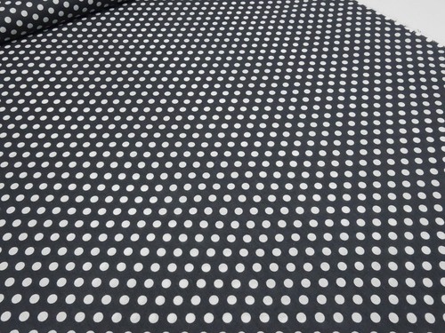 Stoff Baumwolle Popeline 9 mm Punkte Pünktchen schwarz weiß Kleiderstoff - Picture 3 of 4