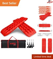 Vehicle Recovery Traction Tracks - Red, Lightweight  Durable - 41.7" Long