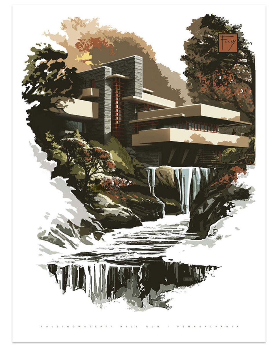 Fallingwater Frank Lloyd Wright by JC Richard Ltd x/200