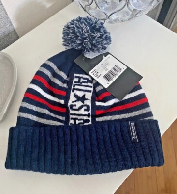 Converse All Star blau gestreifte Beanie Mütze Jugend Einheitsgröße UVP £20 neu mit Etikett --