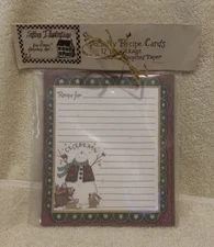 12 Pc Saltbox Illustrations SNOWMAN Specialty Recipe Cards By Deb Strain - NEW