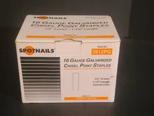 (BOX OF 5000) Spot Nails 7612PG 1/2" Wide X 1.5" Long 16-Gauge Crown Galvanized