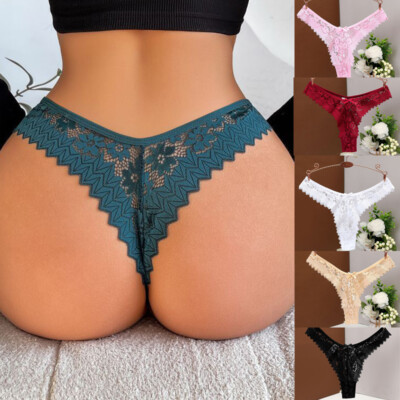 6 Pack Lot Sexy Womens See Through Lace Panties G string Thongs Underwear Briefs