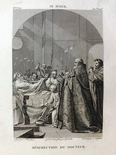 RESURRECTION OF THE DOCTOR Le Sueur Galerie du musée Napoléon Lavallée 1804-1815 