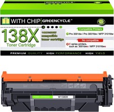 1PK NEW CHIP W1380X Toner Cartridge for 138X HP LaserJet Pro 3001dw MFP 3101fdw