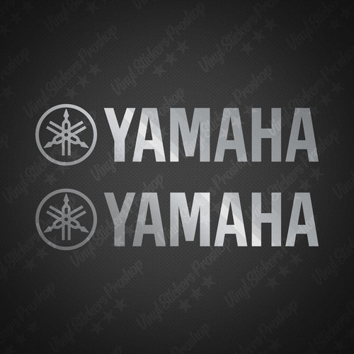 2 stickers YAMAHA 20 cm ARGENT brillant tuning moto logo autocollant réservoir - Foto 2 di 3