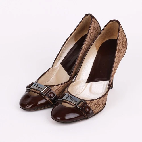 Chaussures femme marron motif logo chrétien Dior 36 129120382