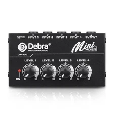 DEBRA M094 4 Channel Audio Mixer Music Instruments Live Streaming AU Plug Black