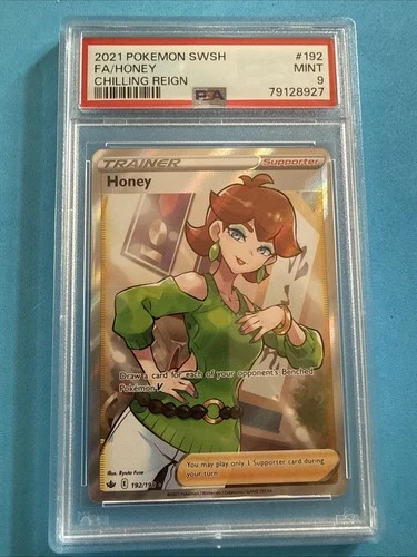 2021 POKEMON SWORD & SHIELD CHILLING REIGN #192 FULL ART/HONEY PSA 9