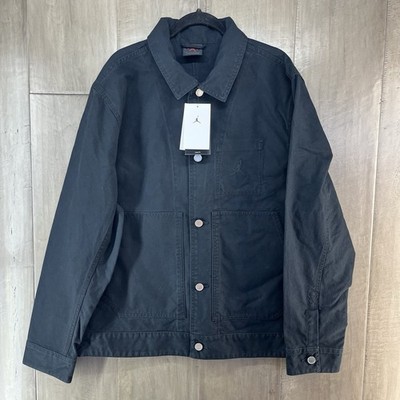 Nike Jordan Essentials Chicago Men's Denim Jacket Black Size Medium HF9317-010