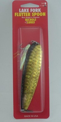 Nichols Lures FS13-118 Golden Shiner 5'' 1.125 oz Lake Fork Flutter Spoon