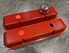 Cal Custom Finned Aluminum Valve Covers SBC Small Block Chevy 350 400 40-2300