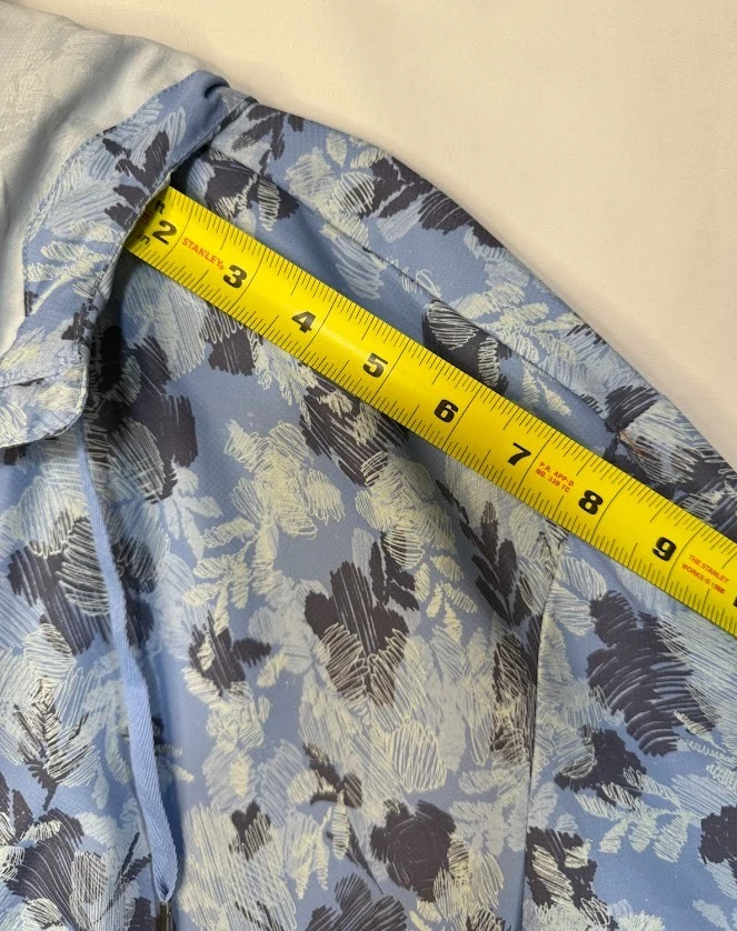 Avalanche Jacket Women Size Large Blue Floral Wind Resistant Hooded Zip Pockets - Image 4 of 4