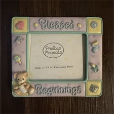 Vintage Precious Moments Blessed Beginnings Baby Frame Pastel Multicolor