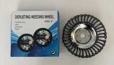 NO HARDWARE - 8” Steel Wire Weeding Wheel Brush Grass Trimmer Head Derusting NEW