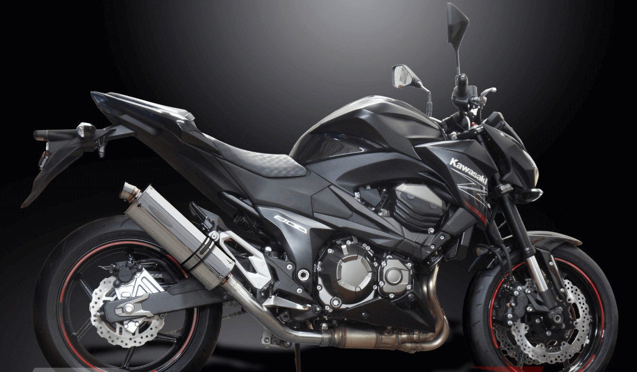 Silencieux échappement ovale inox 350mm pour Kawasaki Z800 2013-2016 Delkevic