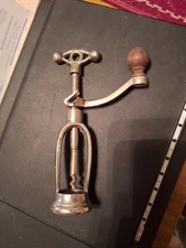 Antique Nickle Plated Bronze CrankCorkscrew 