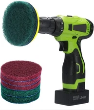 4 Inch Drill Power Brush Tile Scrubber Scouring Pads Cleaning Kit