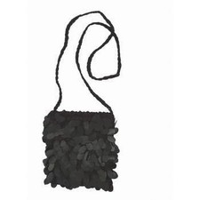 Black Sequin Flapper Roaring 20s Costume Accessory Hand Bag Purse