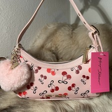 NWT Betsey Johnson Dane Shoulder Bag - Sweet Cherries On Pink