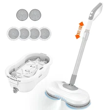 Redkey M1 Steam Mop with Self-Cleaning Bucket, Cordless Electric Spin Mop