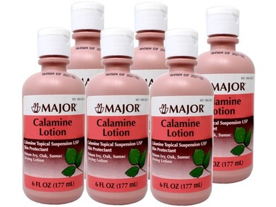 Major Calamine Lotion 6 oz 6 Pack Poison Ivy Oak Sumac Drying Skin Relief