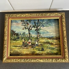 CC Vintage Michel Rostand Original Oil Signed 20th Century 15 X 20cm