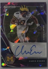 Chris Evans 2021 Prizm Draft Picks Rookie Card Auto Purple Cracked Ice 50/99 RC. rookie card picture
