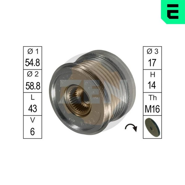 Generatorfreilauf ERA ZN5423 FüR Dacia Renault Megane 1 KA0 Clio 2 EA0 BA0 LA0-image