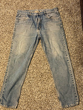 Levis Mens Blue Denim Straight Jeans Medium W...