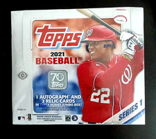 2021 TOPPS BASEBALL SERIES 1  HOBBY JUMBO SEALED BOX W/1 AUTO and 2 RELICS