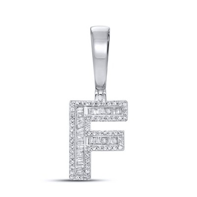 10KT WHITE GOLD 0.38 CTW NATURAL DIAMOND INITIAL F