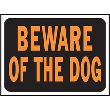Hy-Ko  Beware Of The Dog Sign 8.5" x 12.5" 10 pcs. 